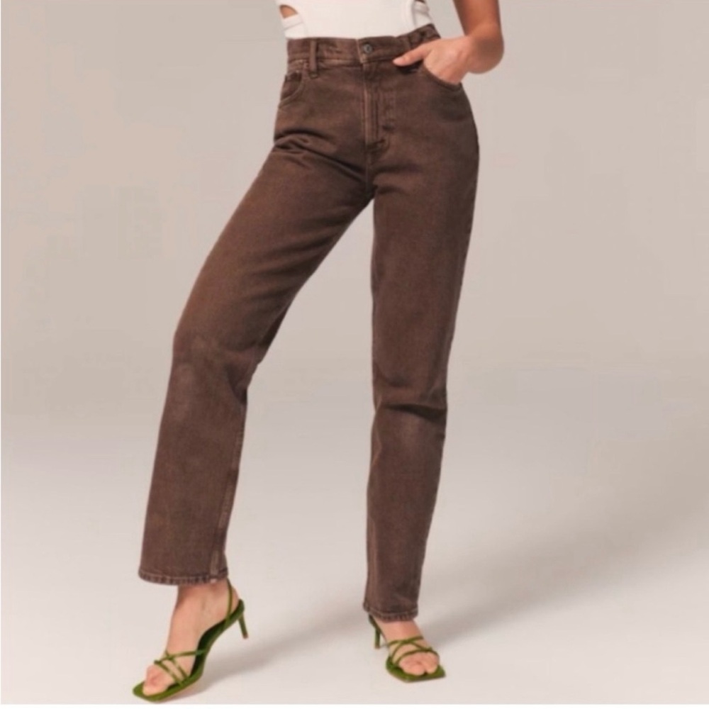 Abercrombie & Fitch Ultra High Rise 90s Straight Jeans – Brown – Size 27